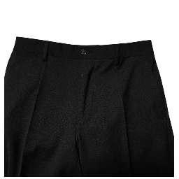 Black Wool Formal Men Cropped Pants