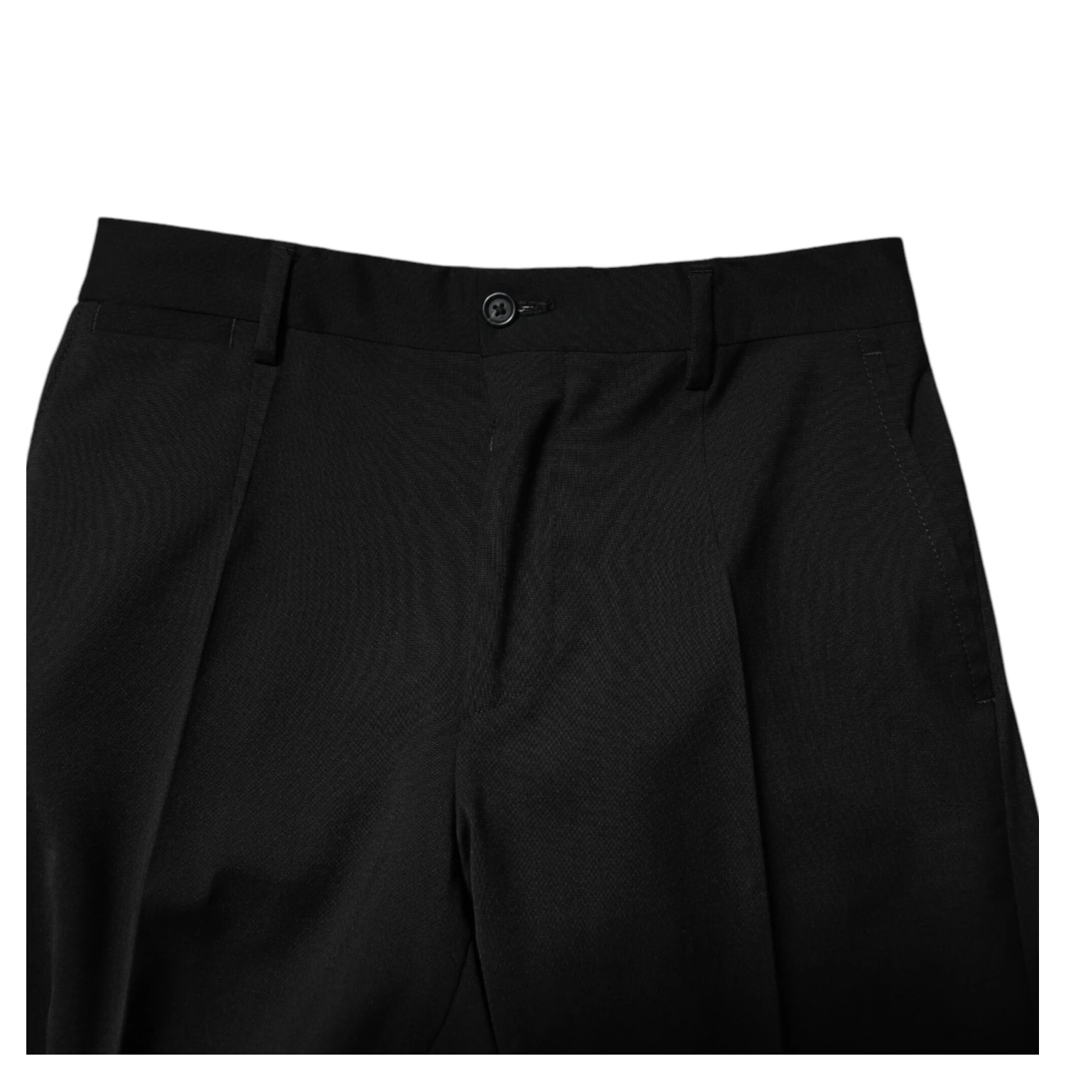 Black Wool Formal Men Cropped Pants