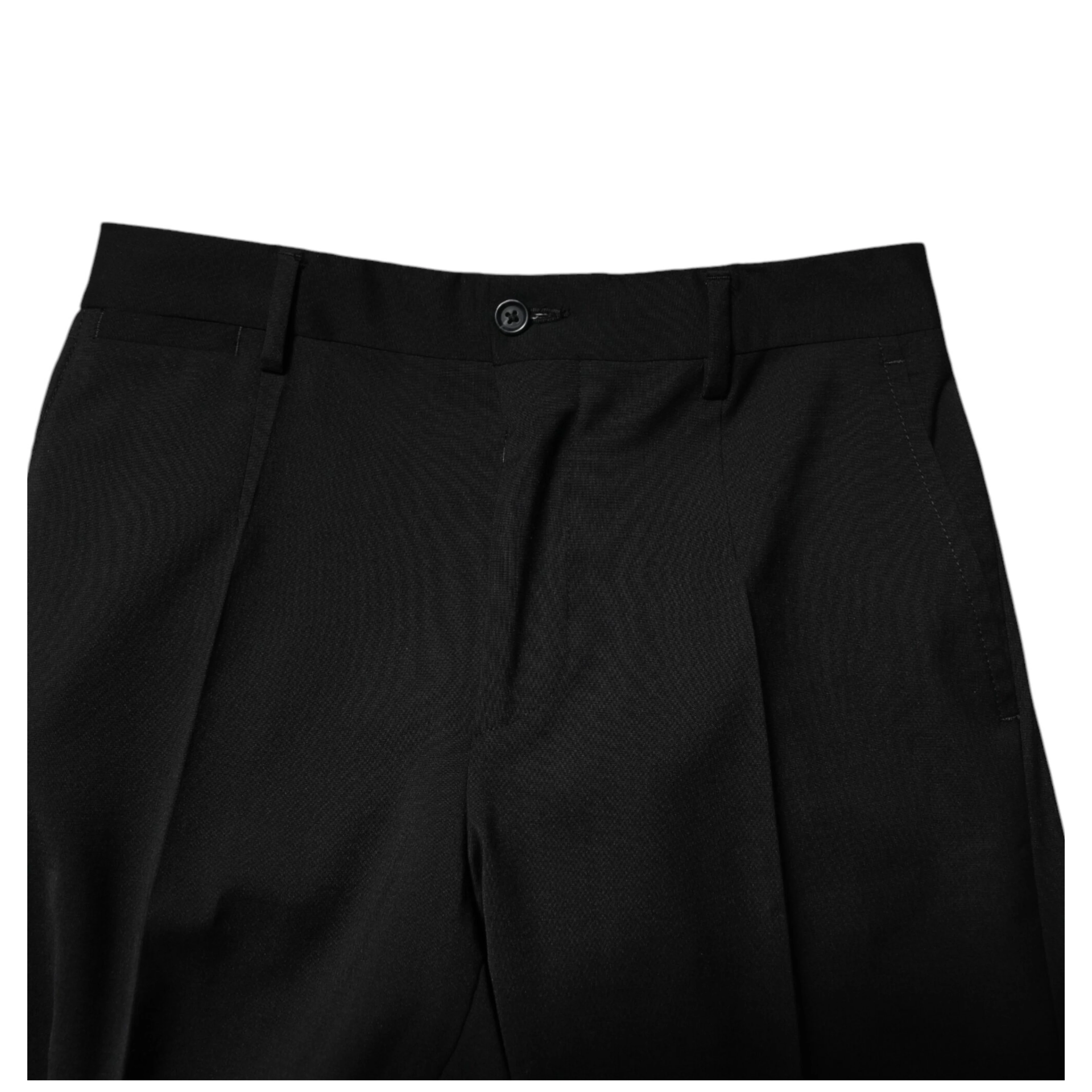 Black Wool Formal Men Cropped Pants