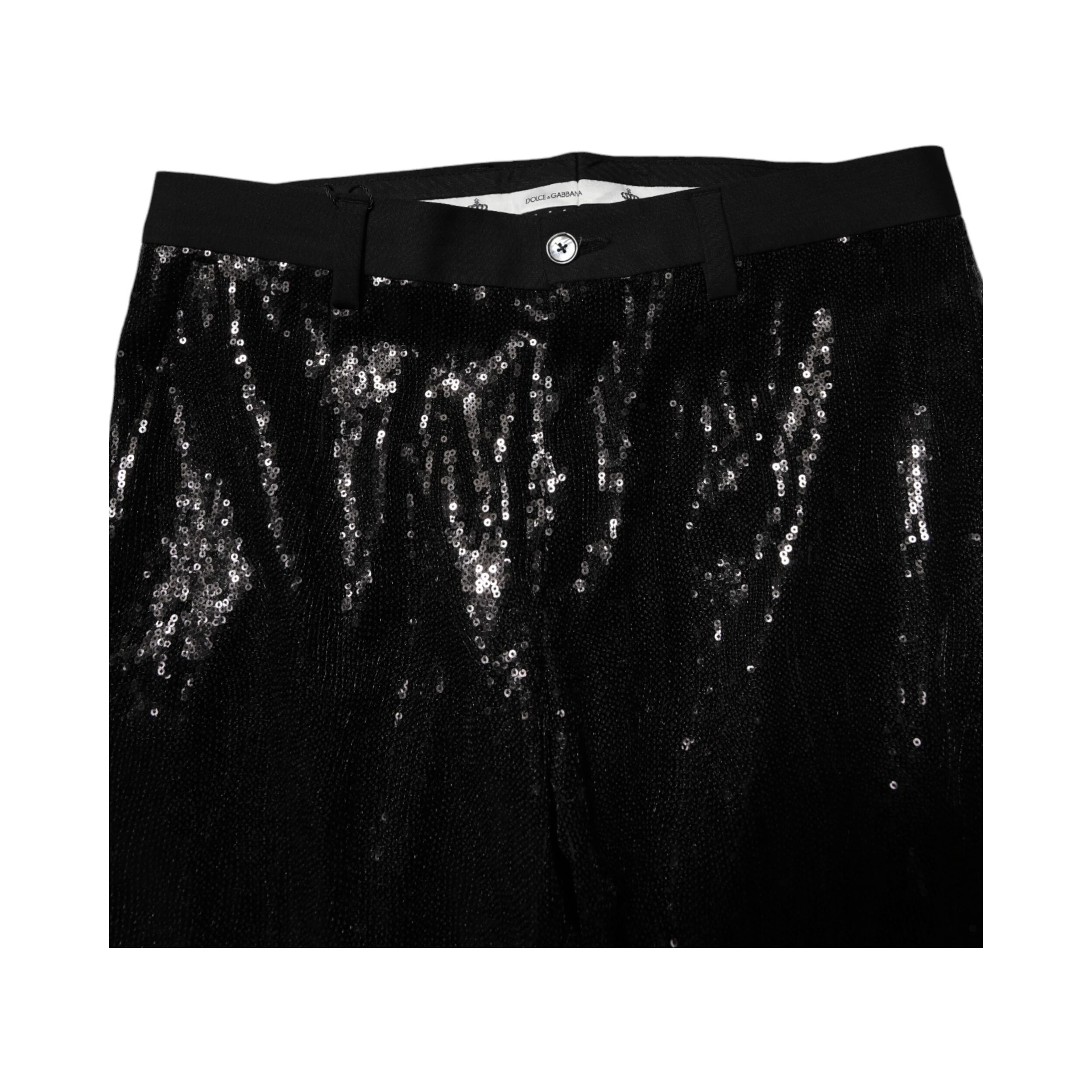 Black Sequined Embellishment Pants