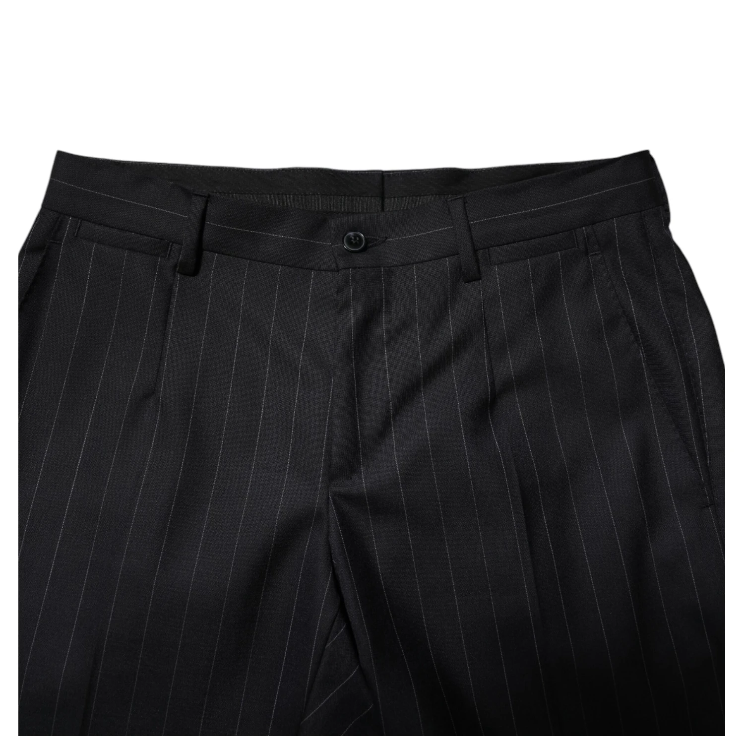 Black Wool Striped Formal Pants