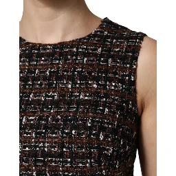 Multicolor Sleeveless Mini Tweed A-line Dress