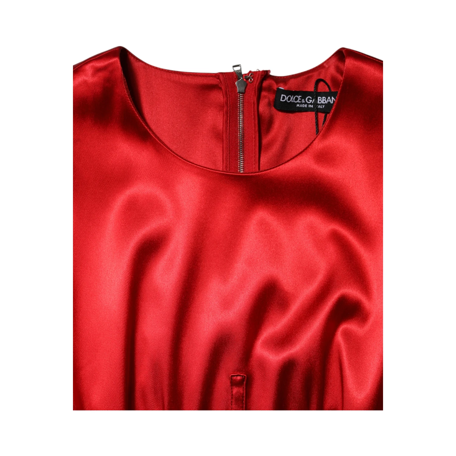 Red Acetate Sleeveless Sheath Midi Dress
