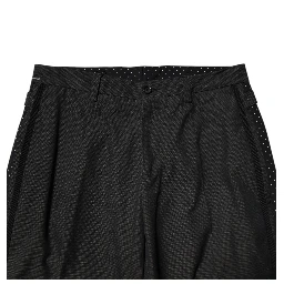 Gray Cotton Patterned Formal Pants