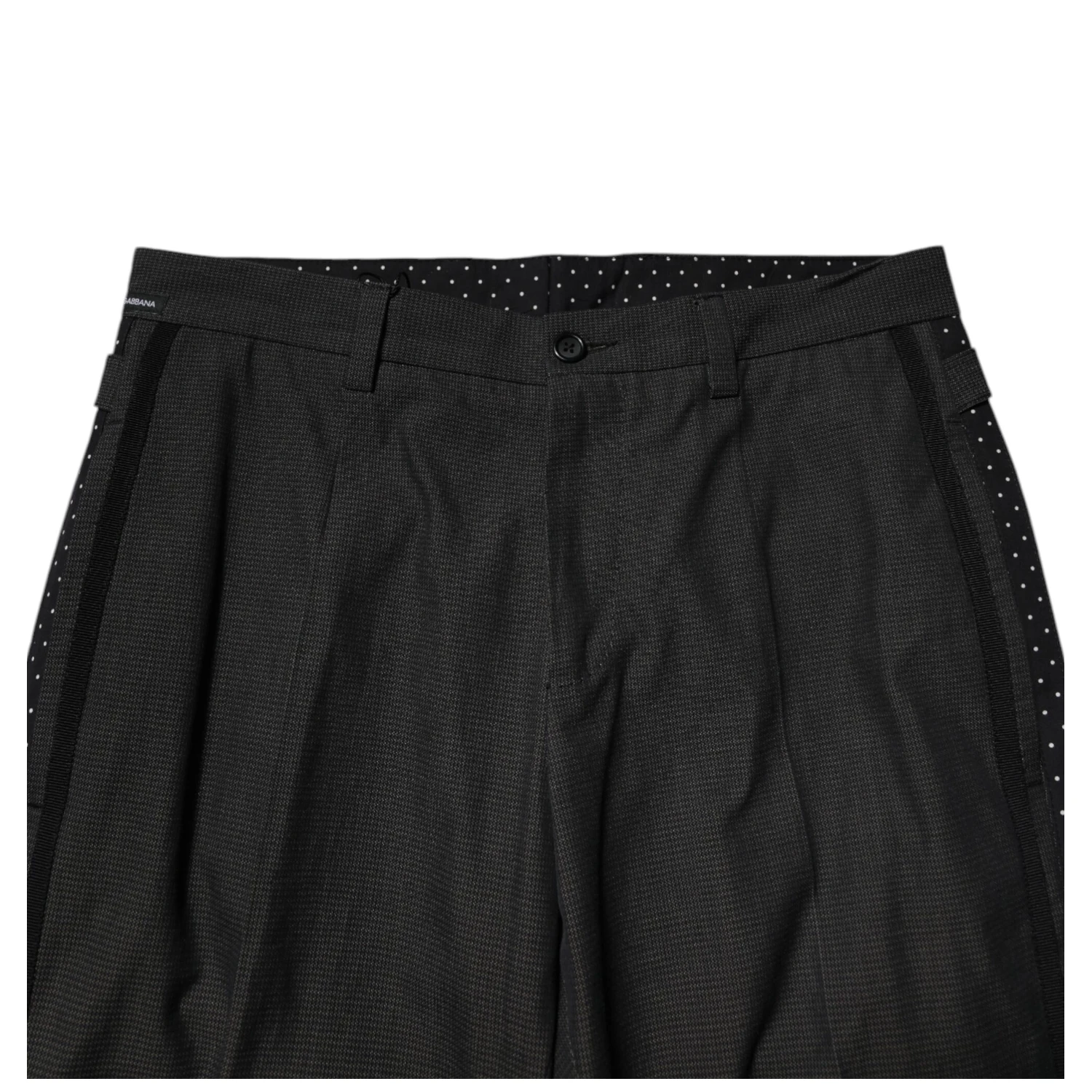 Gray Cotton Patterned Formal Pants