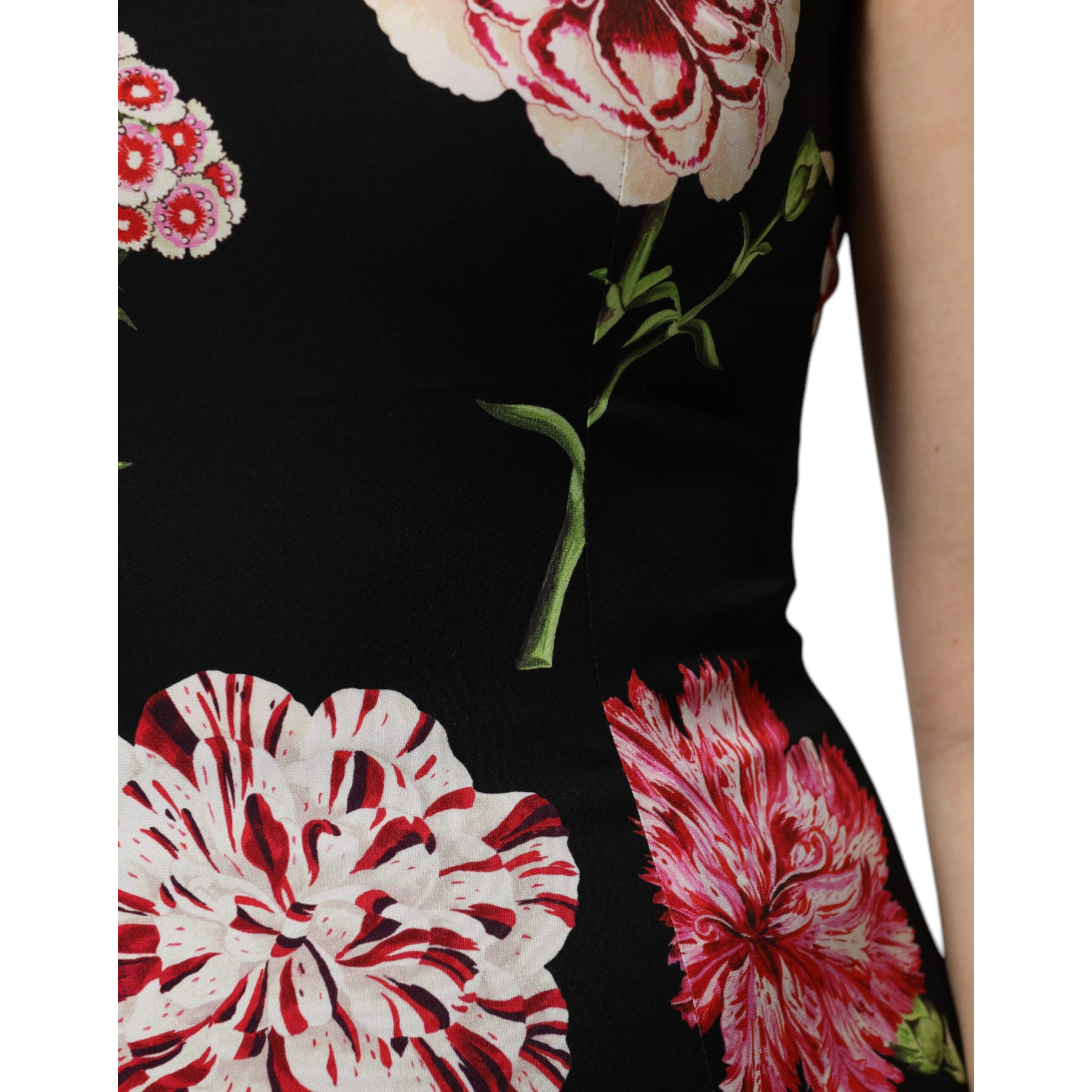 Black Floral Print Sleeveless Tank Blouse Top