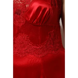 Red Silk Sleeveless Maxi Long Dress