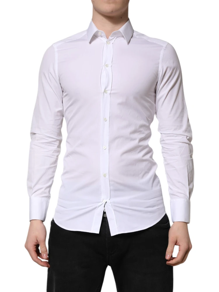 White GOLD Cotton Long Sleeve Men Formal Shirt