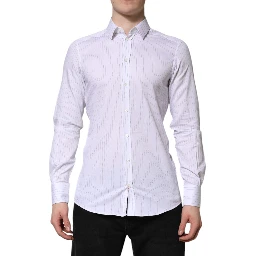 White Stripes Cotton Long Sleeve Formal Shirt