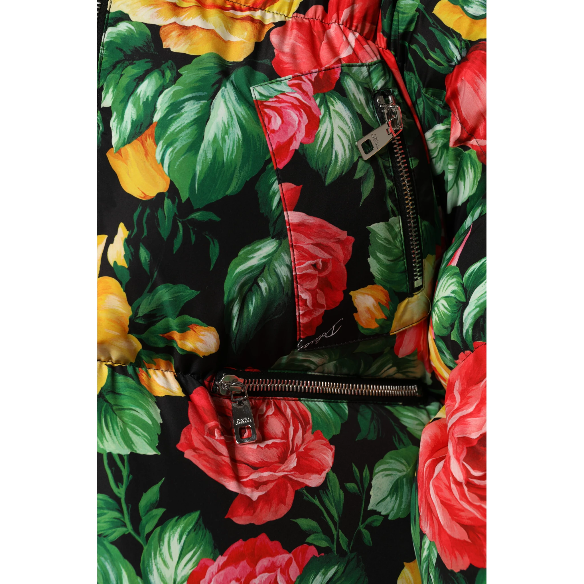 Multicolor Floral Puffer Hooded Jacket