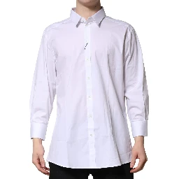 White GOLD Long Sleeve Dress Men Formal Shirt