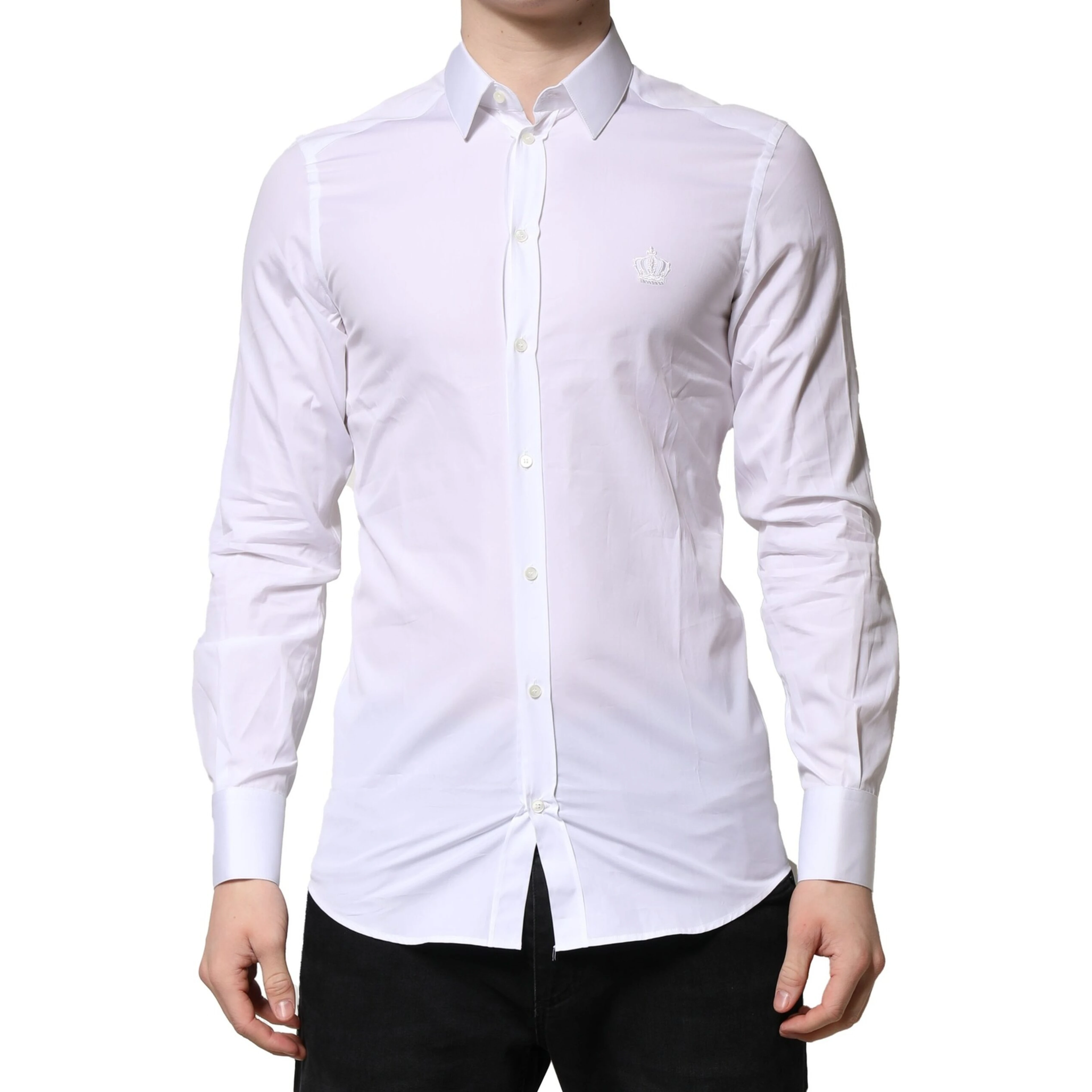 White GOLD Cotton Long Sleeves Men Formal Shirt