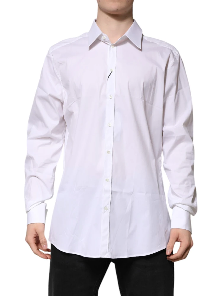 White GOLD Long Sleeve Dress Men Formal Shirt