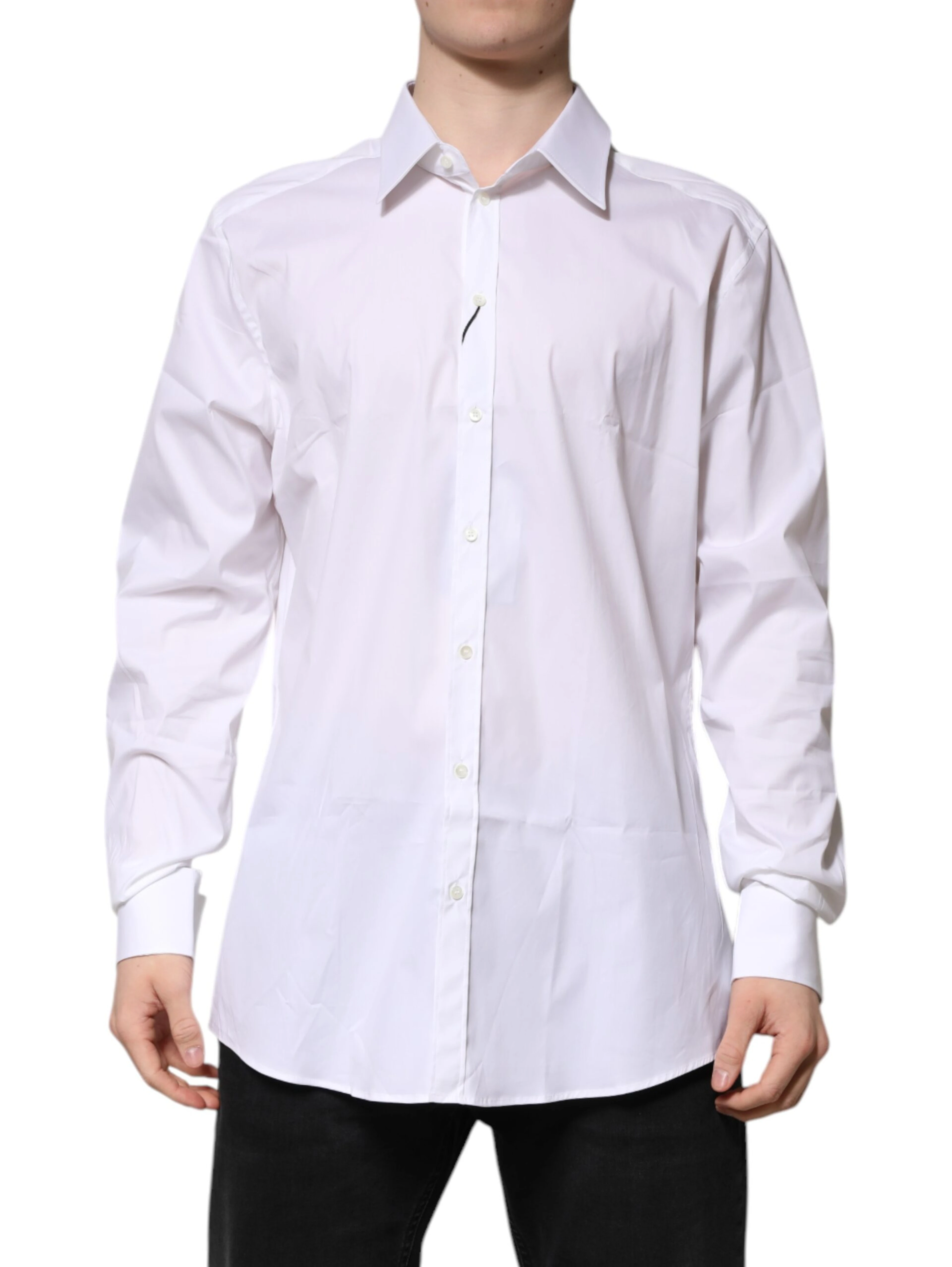 White GOLD Long Sleeve Dress Men Formal Shirt
