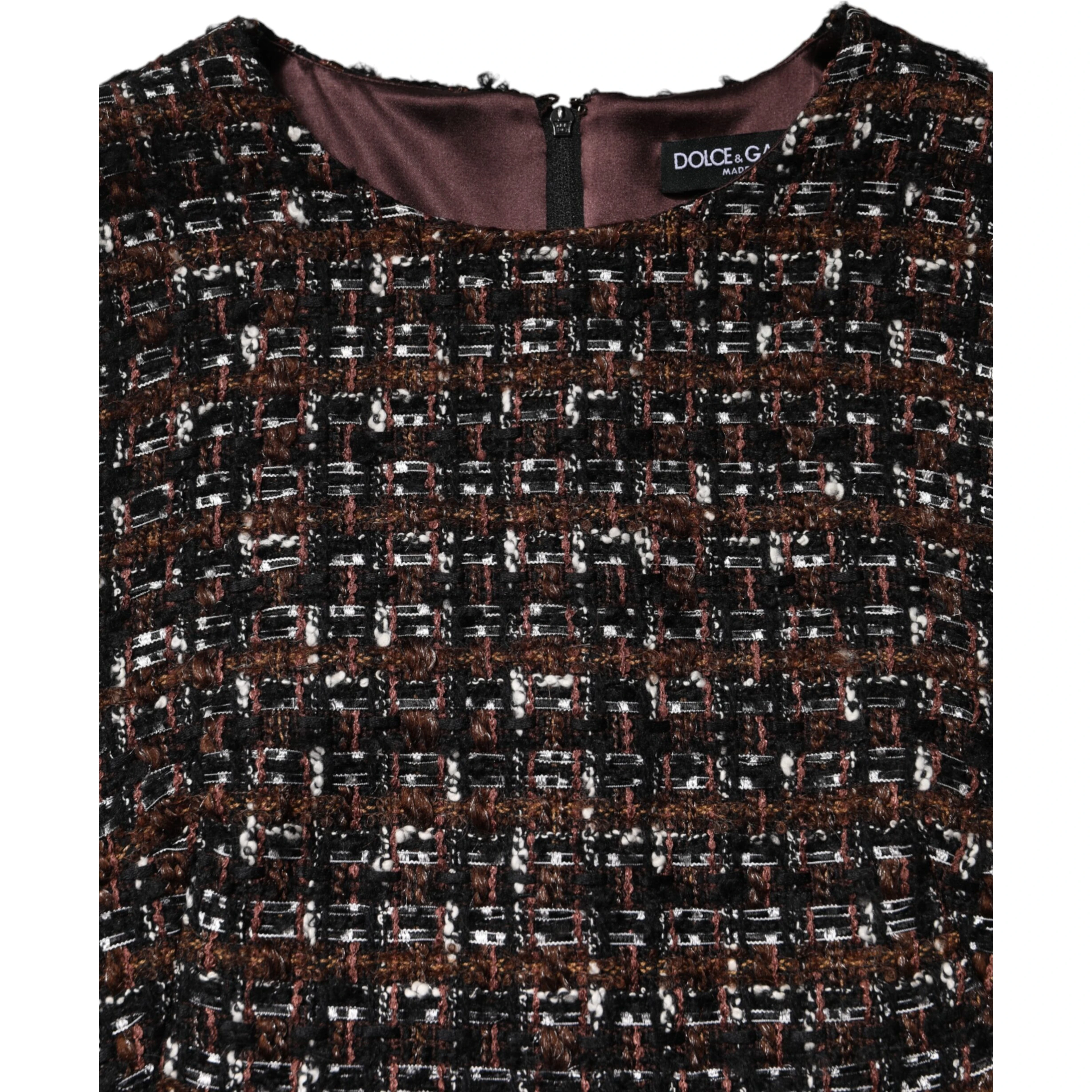 Multicolor Sleeveless Mini Tweed A-line Dress