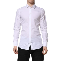 White GOLD Long Sleeve Dress Men Formal Shirt
