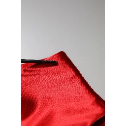 Red Acetate Sleeveless Sheath Midi Dress