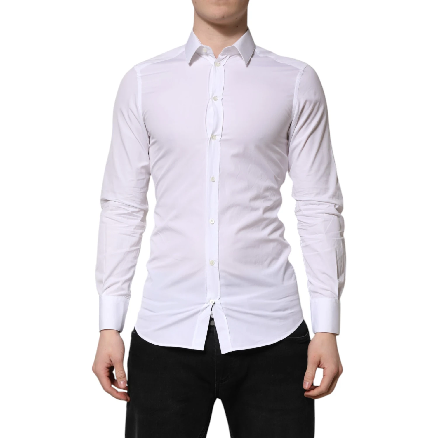 White GOLD Cotton Long Sleeve Men Formal Shirt