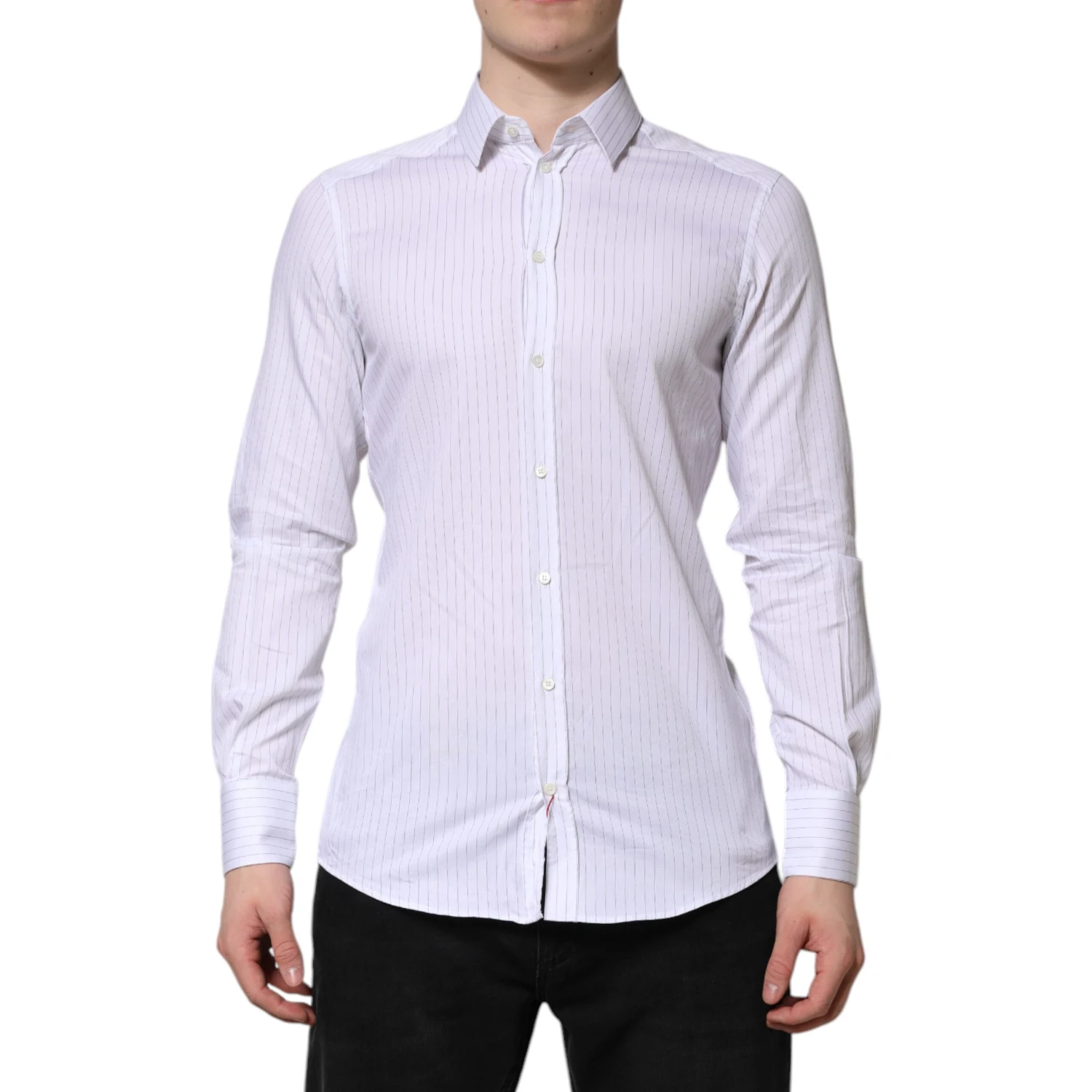 White Stripes Cotton Long Sleeve Formal Shirt