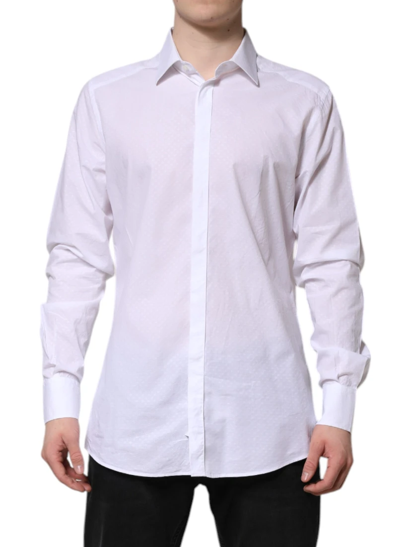 White GOLD Cotton Long Sleeves Formal Shirt