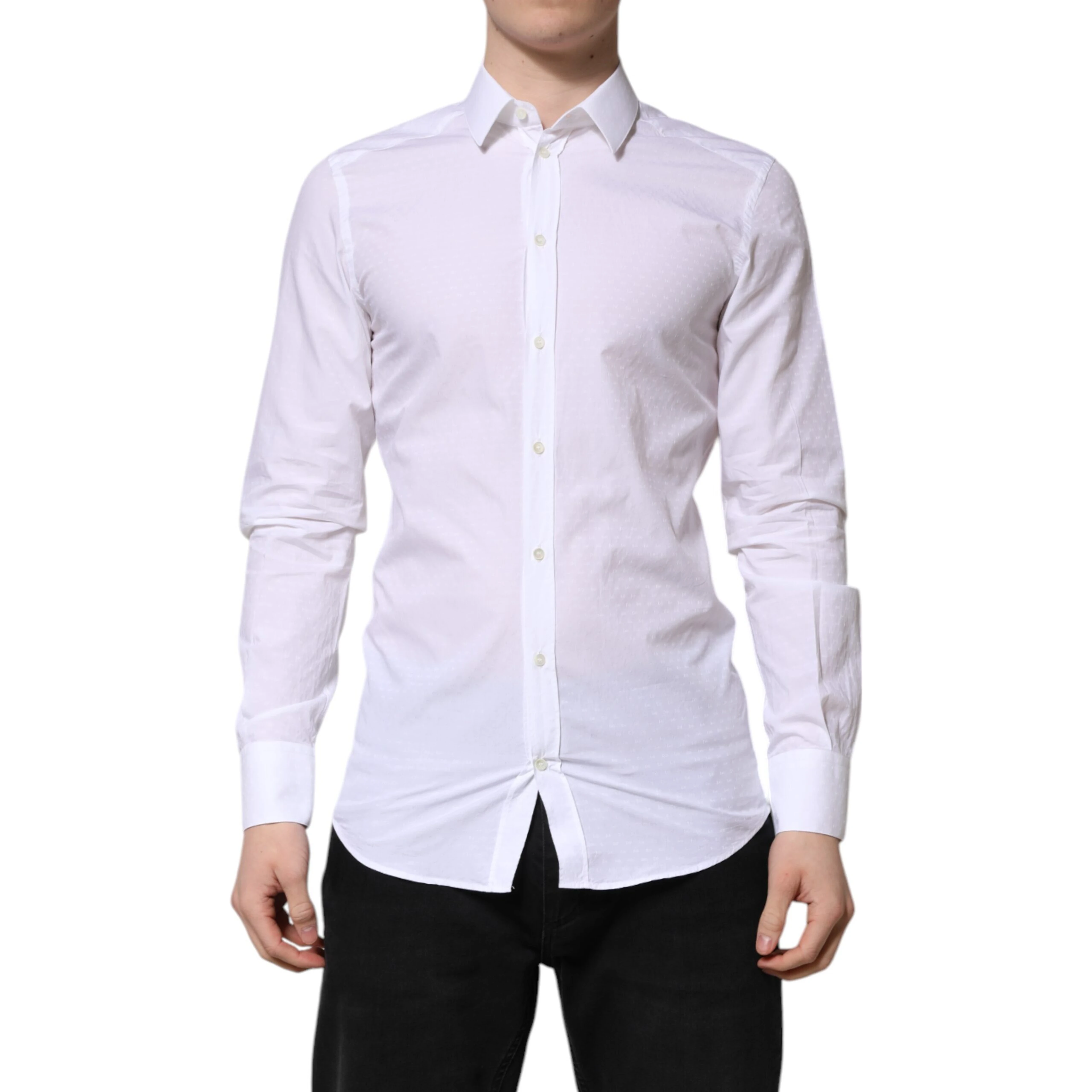 White GOLD Long Sleeve Dress Men Formal Shirt