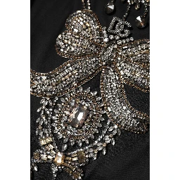Black Cotton Rhinestone Embellished Tank Top
