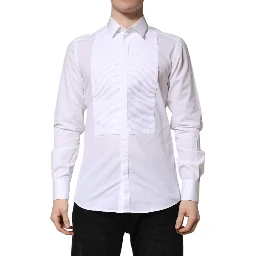 White GOLD Cotton Bib Dress Formal Shirt