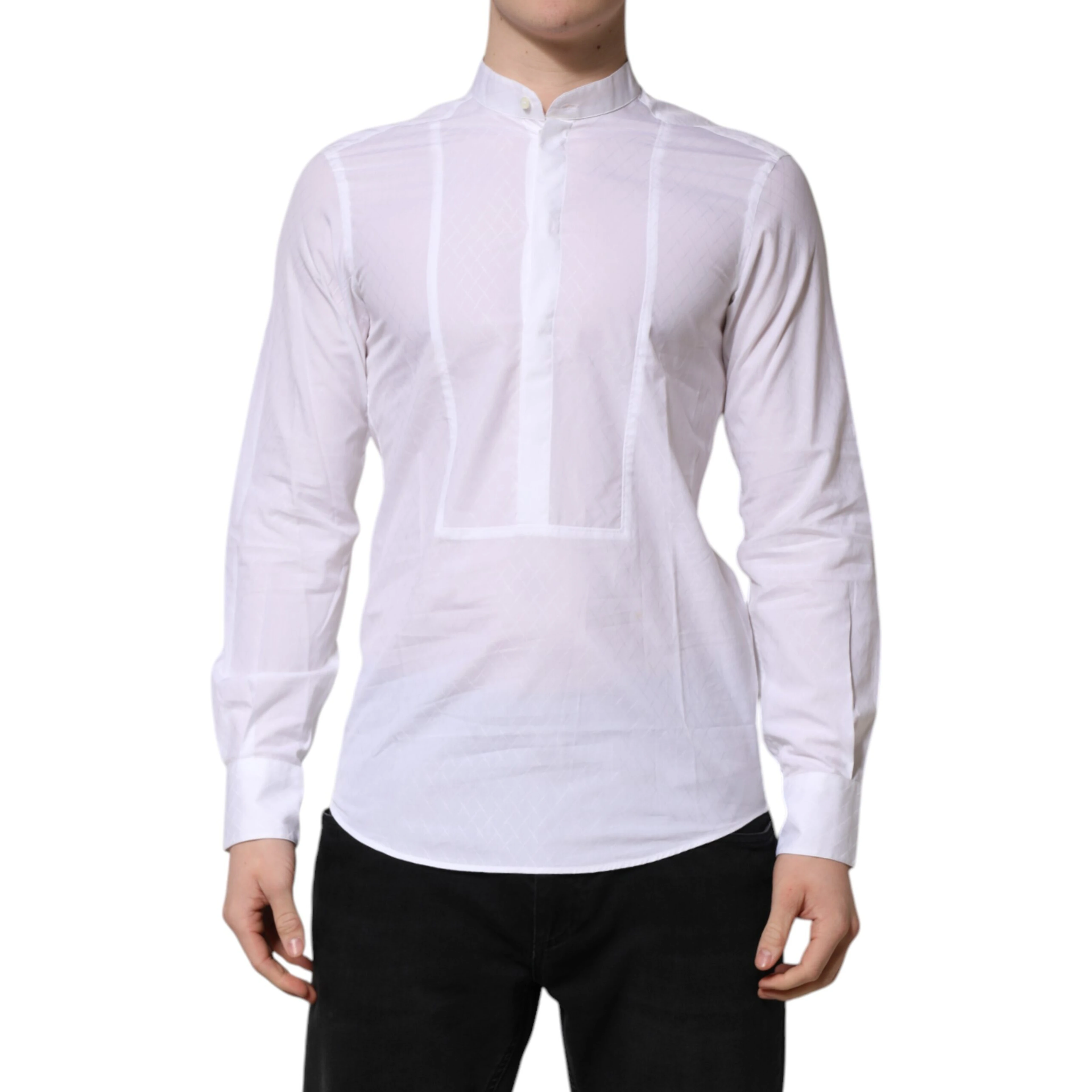 White Cotton Slim Long Sleeves Formal Shirt