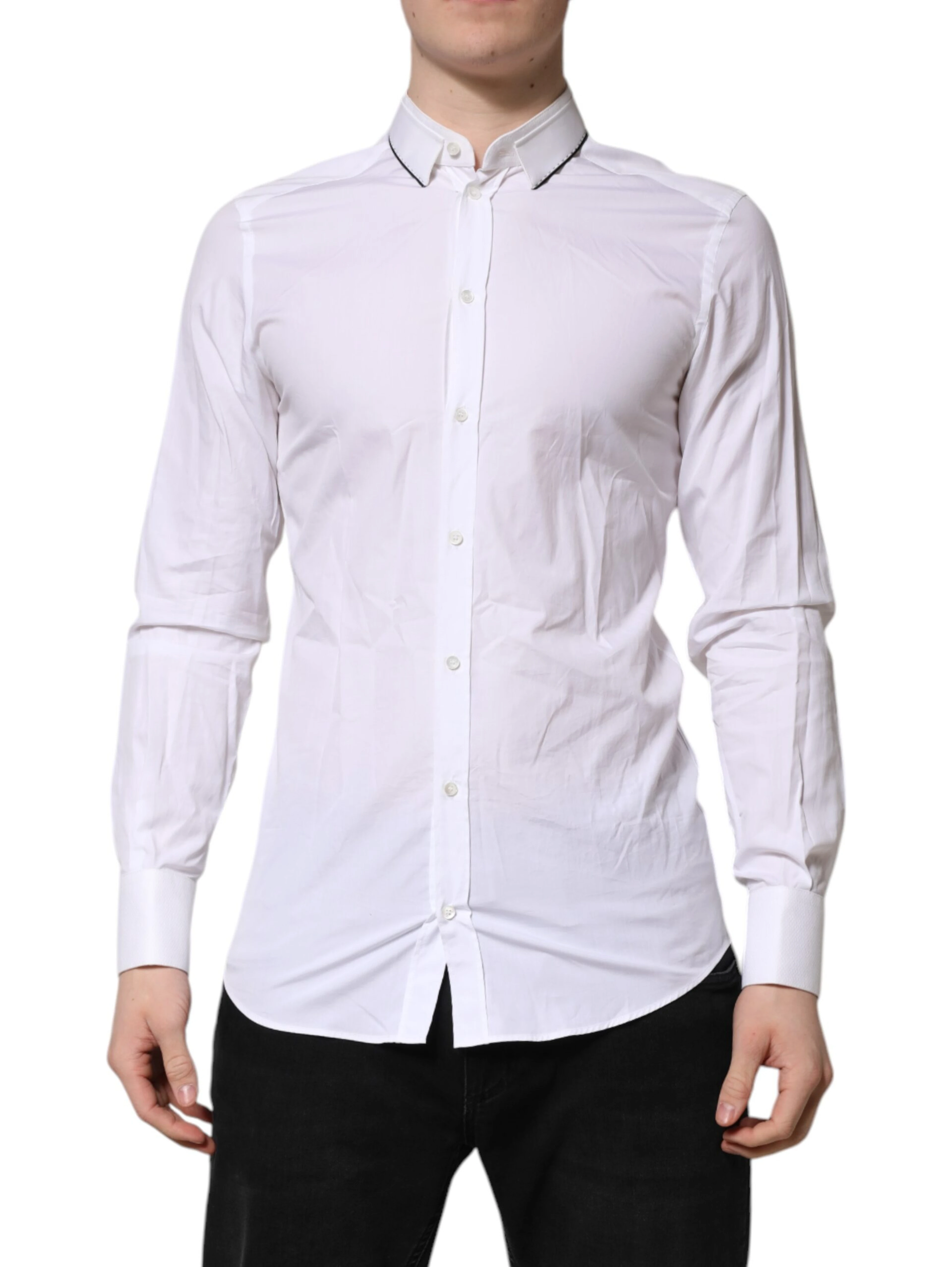 White Cotton GOLD Long Sleeves Formal Shirt