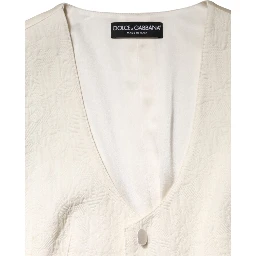 Ivory Cotton Button Down Sleeveless Vest Top