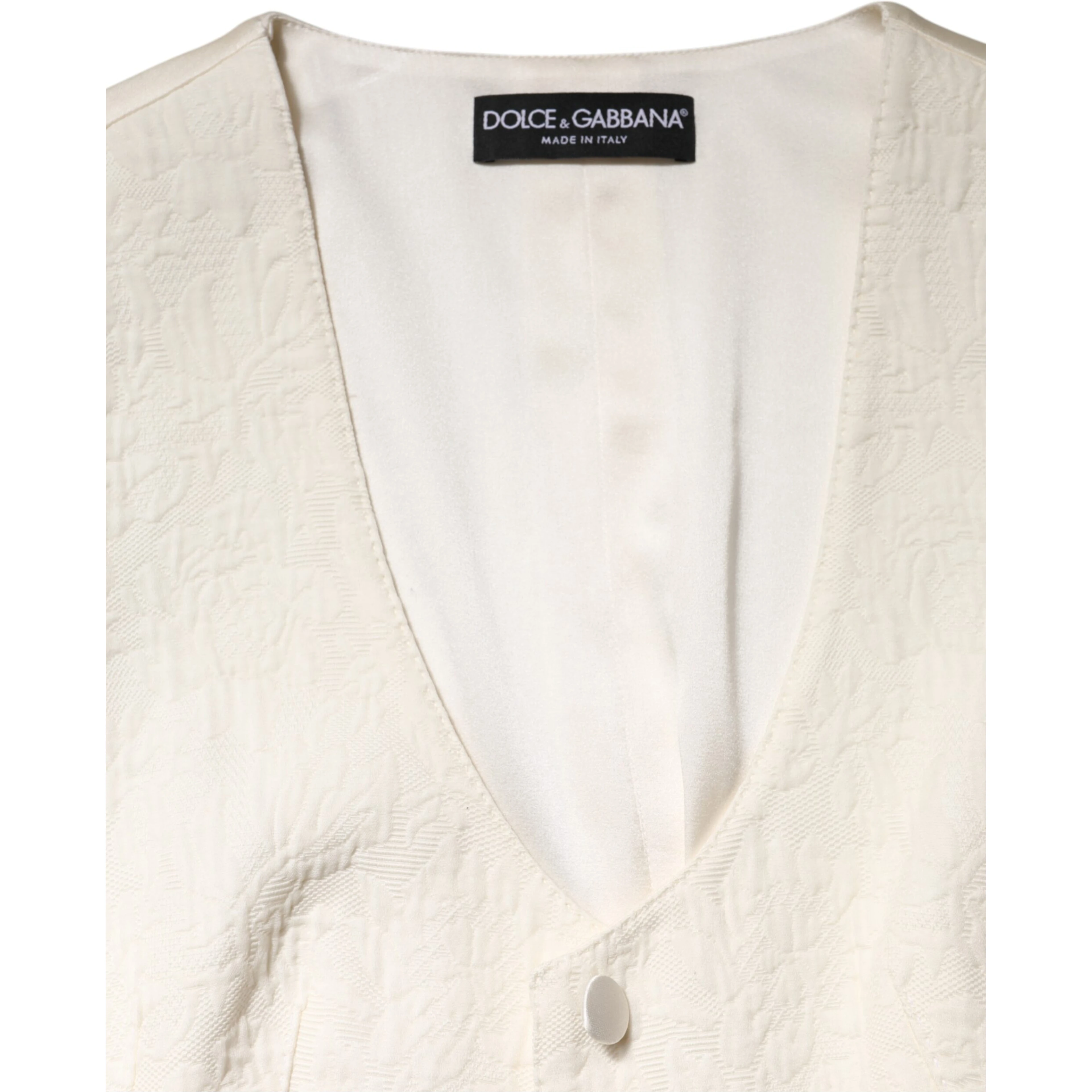 Ivory Cotton Button Down Sleeveless Vest Top