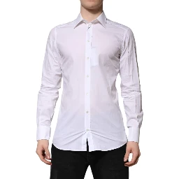 White GOLD Long Sleeves Dress Men Formal Shirt