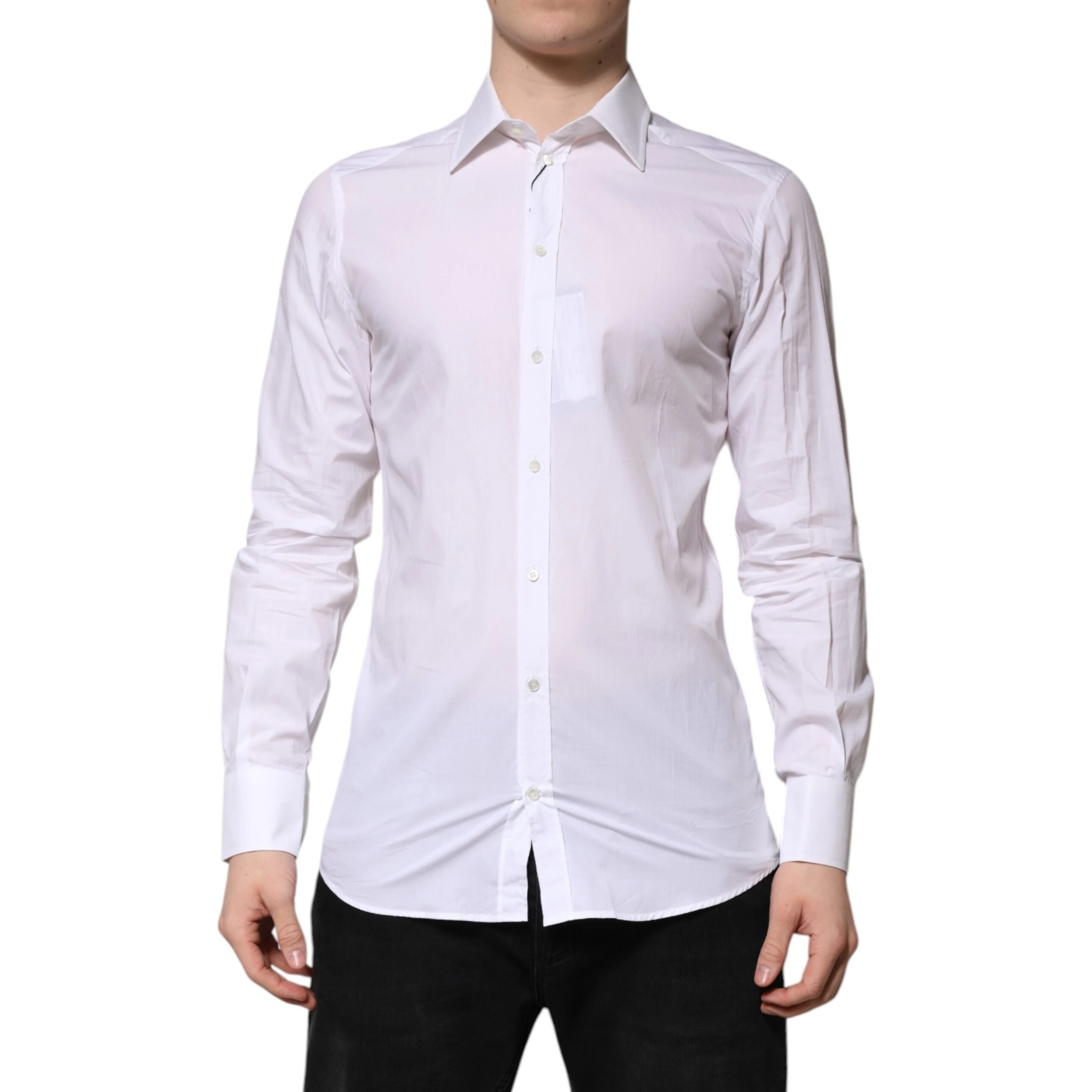 White GOLD Long Sleeves Dress Men Formal Shirt
