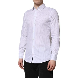 White Stripes Cotton Long Sleeve Formal Shirt