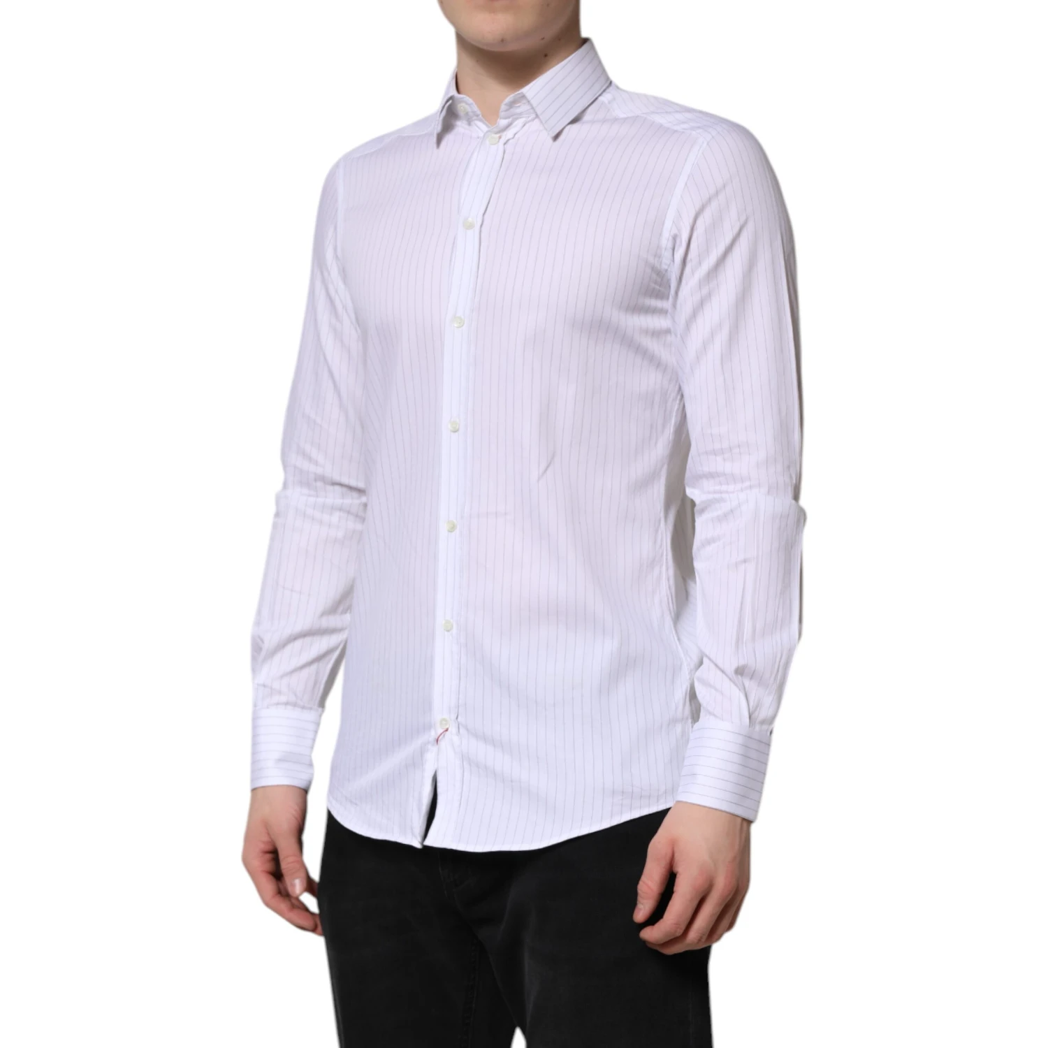 White Stripes Cotton Long Sleeve Formal Shirt