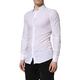 White GOLD Long Sleeves Dress Men Formal Shirt