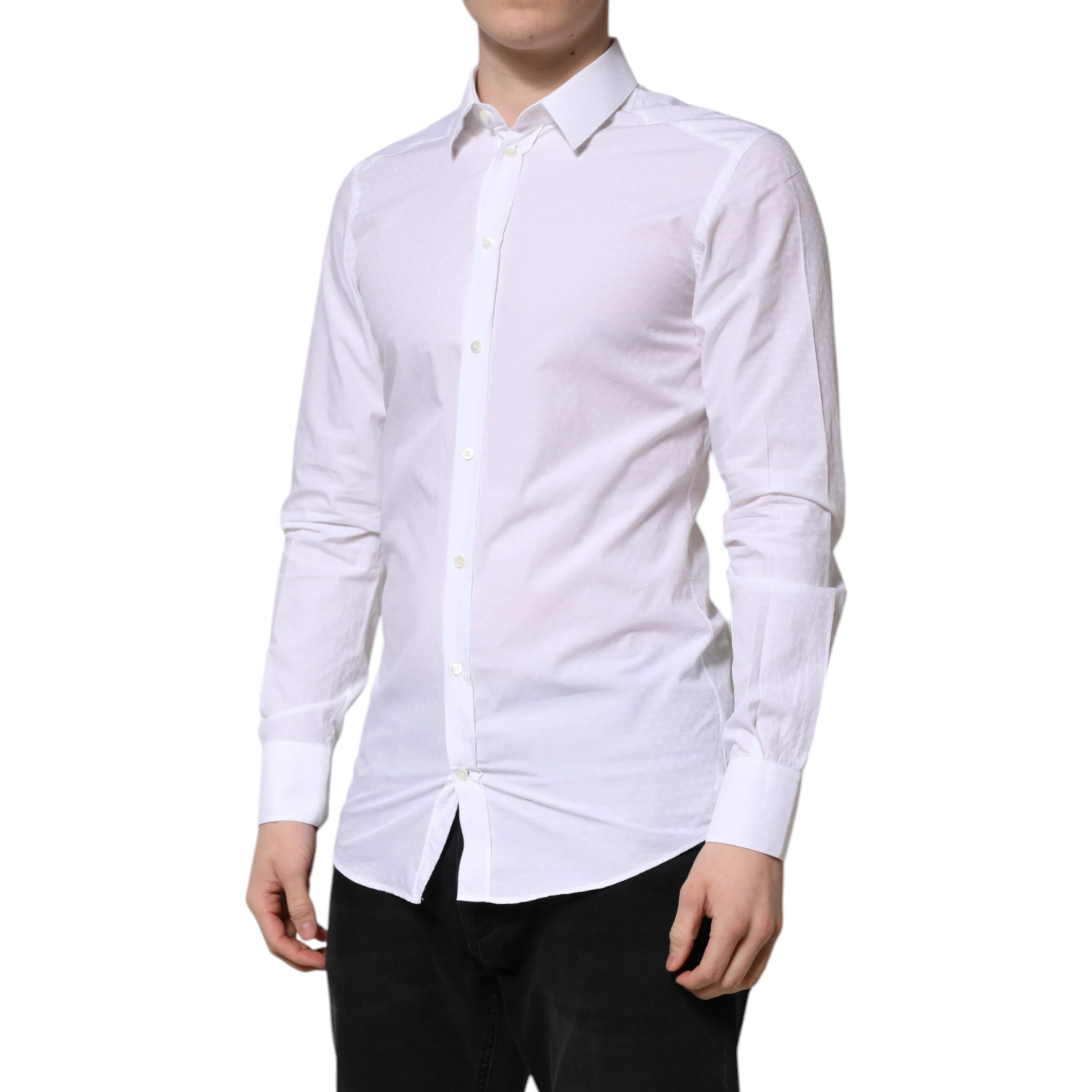 White GOLD Long Sleeve Dress Men Formal Shirt