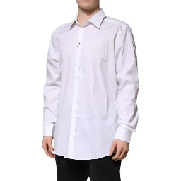 White GOLD Long Sleeve Dress Men Formal Shirt