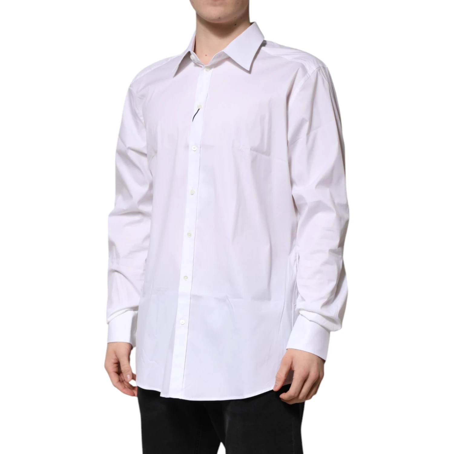 White GOLD Long Sleeve Dress Men Formal Shirt