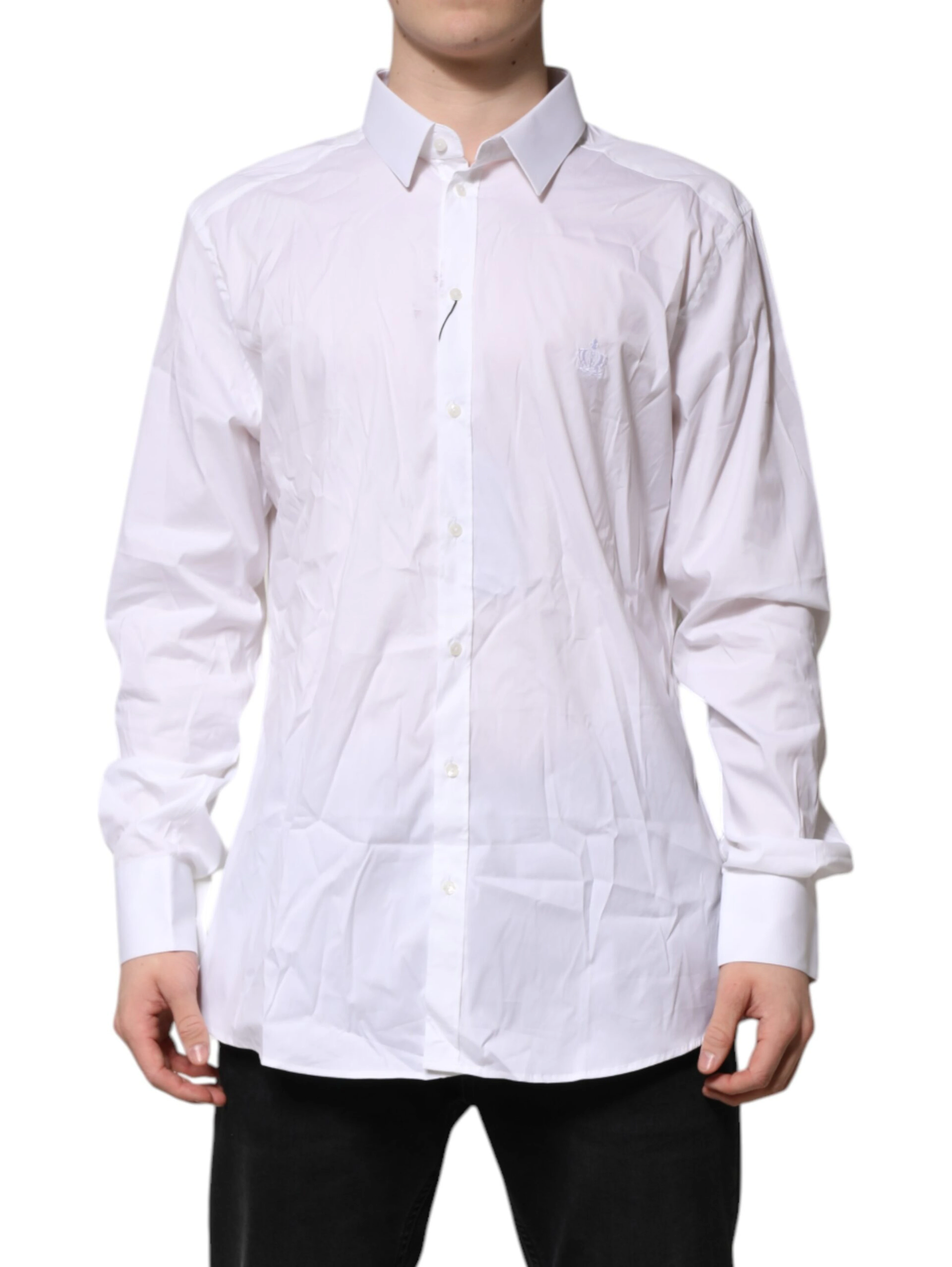 White Cotton GOLD Long Sleeves Formal Shirt