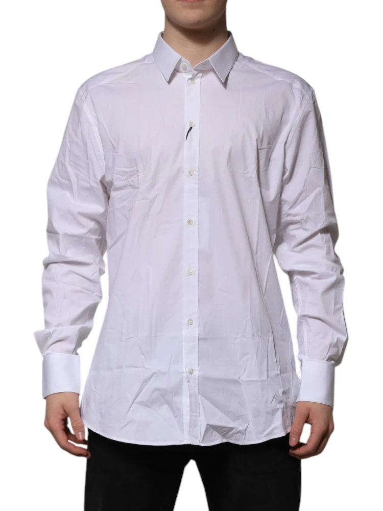 White Cotton GOLD Long Sleeves Formal Shirt