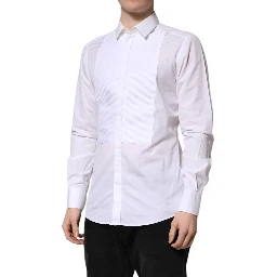 White GOLD Cotton Bib Dress Formal Shirt