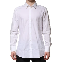 White Cotton GOLD Long Sleeves Formal Shirt