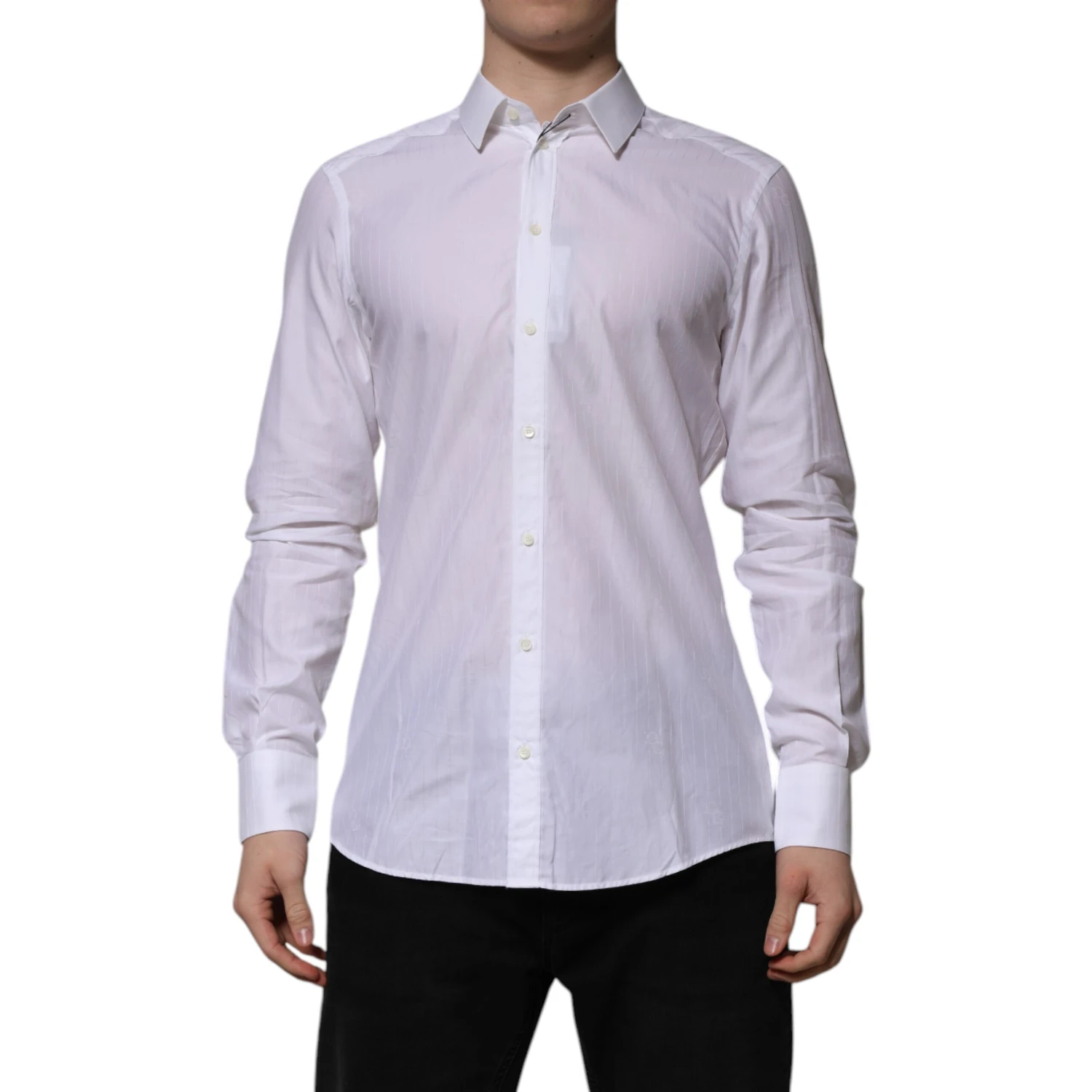 White Cotton MARTINI Long Sleeve Formal Shirt