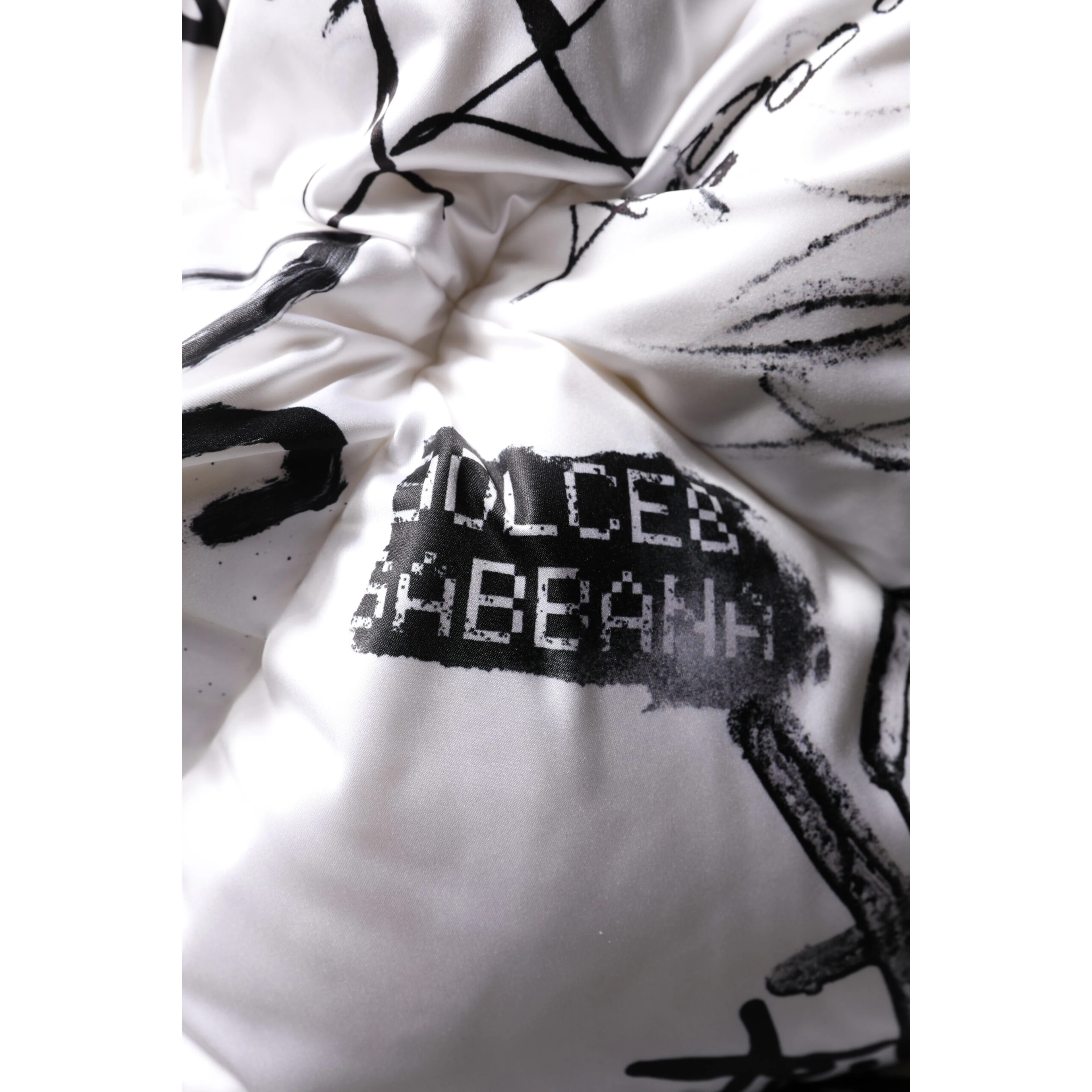 White Polyester Printed Hood Quilted Hat