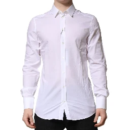 White Cotton GOLD Long Sleeves Formal Shirt