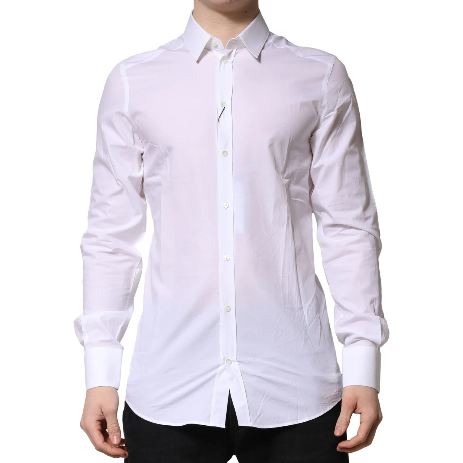 White Cotton GOLD Long Sleeves Formal Shirt