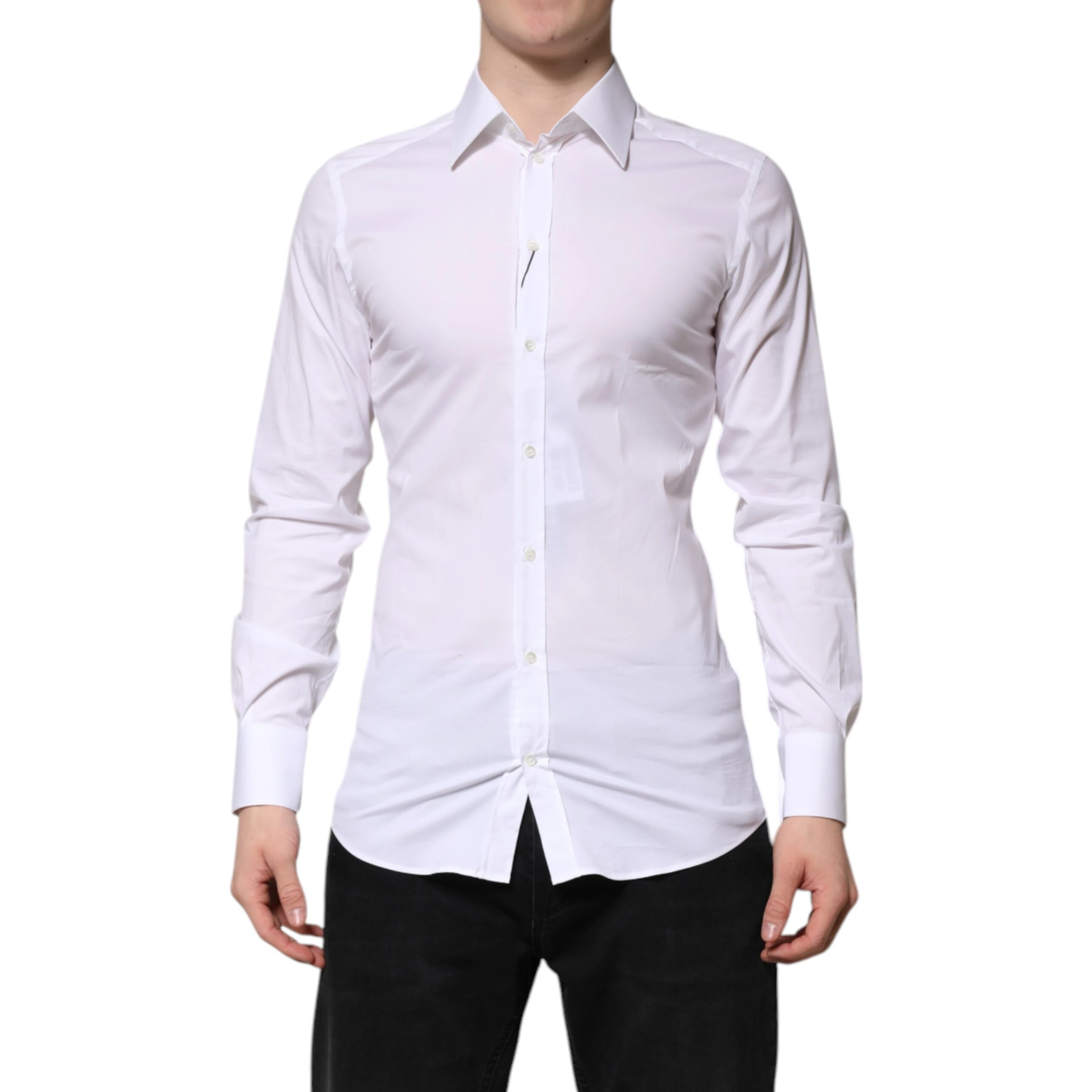 White Cotton GOLD Long Sleeves Formal Shirt