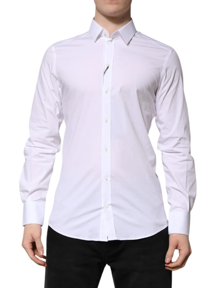 White Cotton GOLD Long Sleeves Formal Shirt