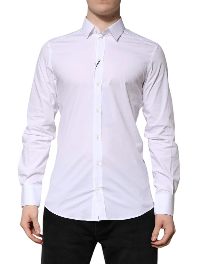 White Cotton GOLD Long Sleeves Formal Shirt